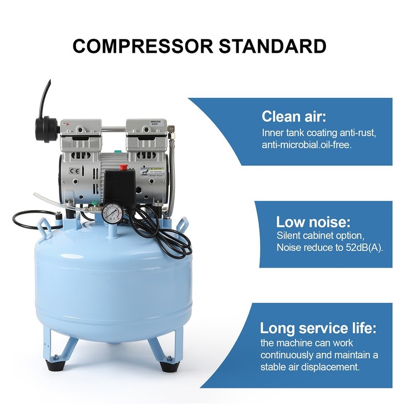 40L Portable Dental Air Compressor Oil Free Silent Air Pump 110V 800W gallery