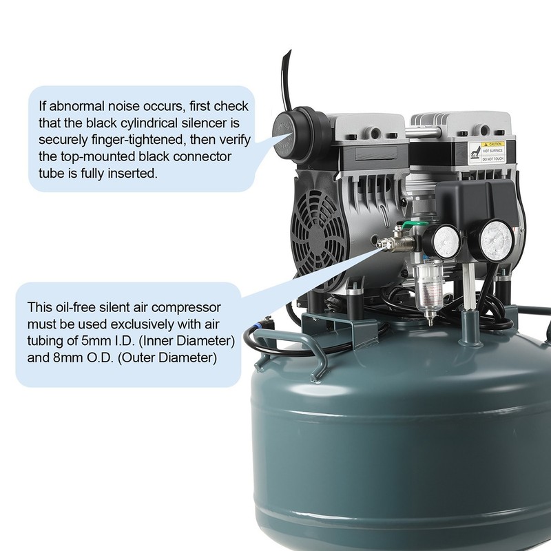 Portable Dental Air Compressor Oil Free Silent Air Pump DUAL-Pressure 24L/40L gallery