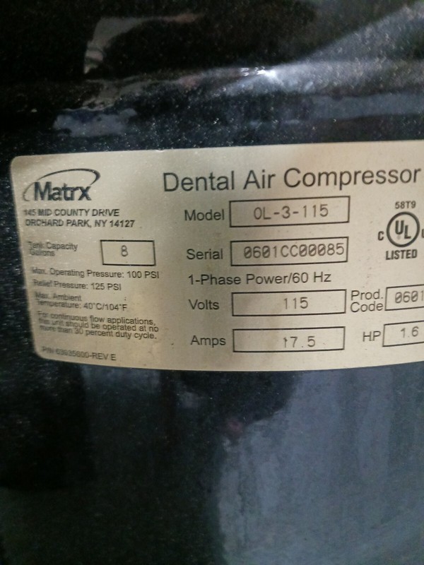 Matrx Oil Free Dental Air Compressor gallery