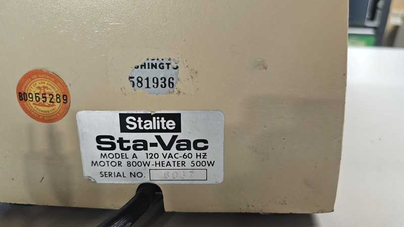 Buffalo Stalite Dental Sta-Vac Vacuum Model A gallery