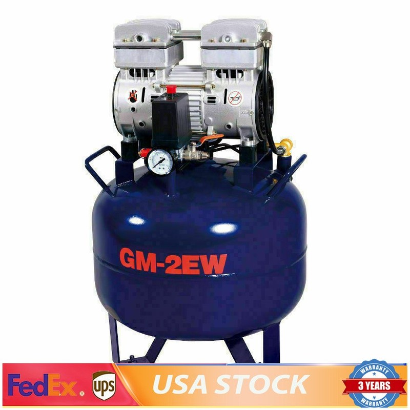 110V 850W Portable Dental Medical Air Compressor Oil Free Tank Noiseless New TOP