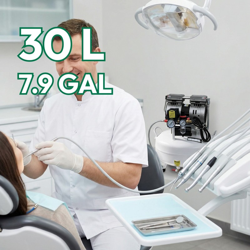 30L Portable Dental Air Compressor Oil Free Silent Air Pump 110V NEW gallery