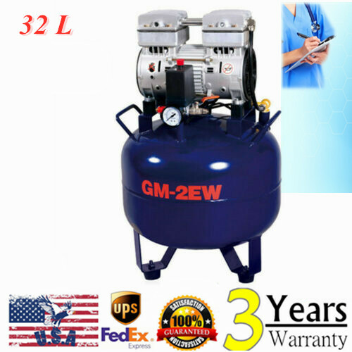 110V 850W Portable Dental Medical Air Compressor Oil Free Tank Noiseless New gallery