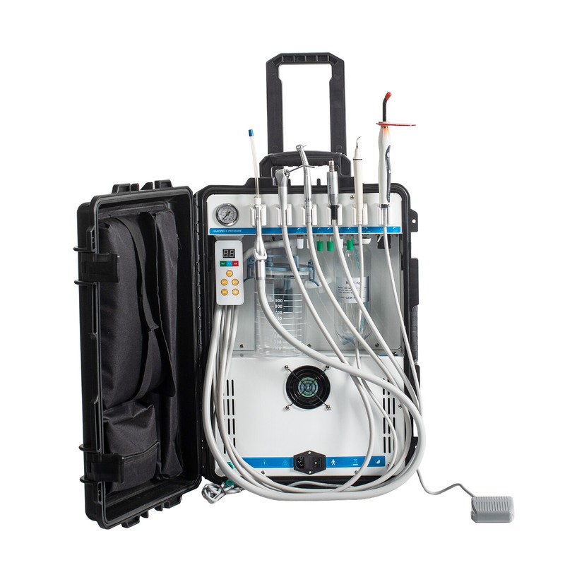 GU-P208 Dental Portable Unit Air Compressor+LED Micron Motor+Curing Light+Scaler gallery