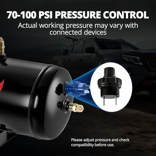 1 Gallon Air Tank Kit 5 Ports 1/4" NPT 150PSI for Truck, Car, Air Horns, Tires, gallery