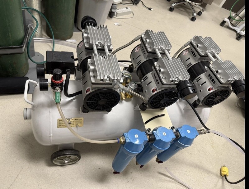 SMTMAX 3HP Oil-Free Dental Air Compressor 23 Gal Med Lab Air System Ultra Quite