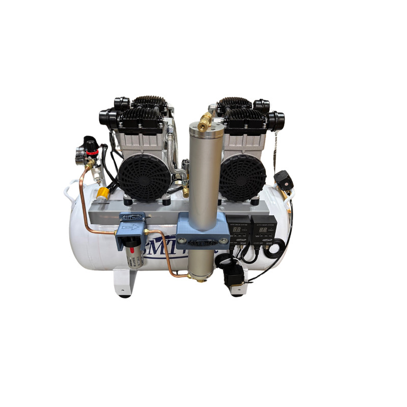 New 3HP, Dental Noiseless Oil-Free Air Compressor w/ auto dryer and drain gallery