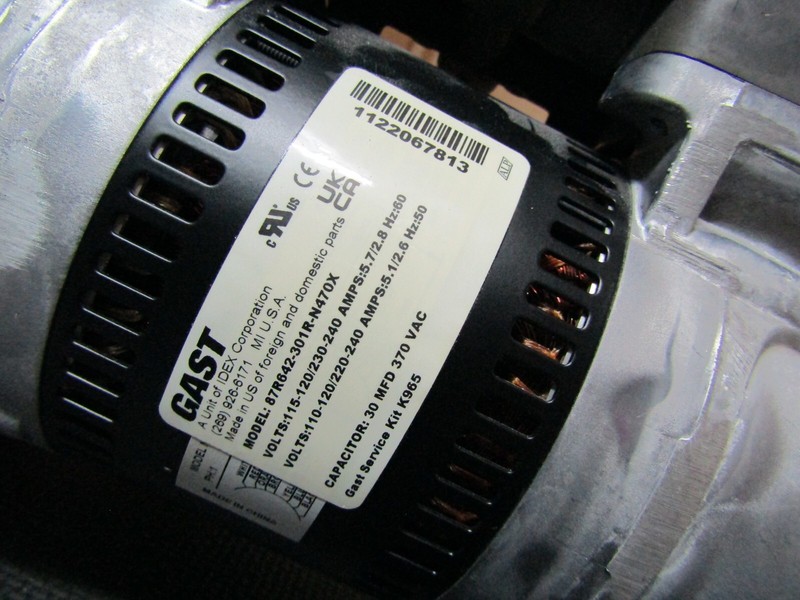 Ramvac Aeras Compressor Head (1/2 HP) GAST - Knocking - For Parts or Repair Only gallery