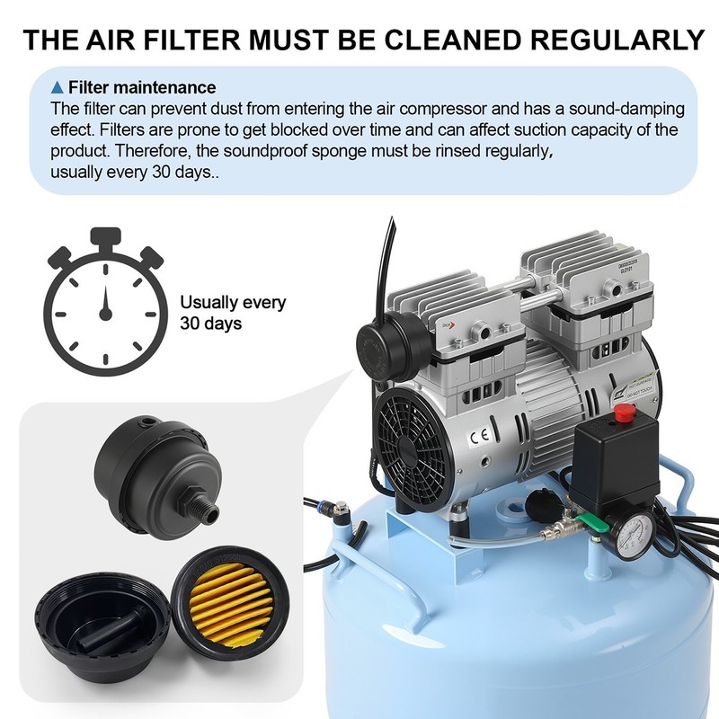 40L Portable Dental Air Compressor Oil Free Silent Air Pump 110V 800W gallery