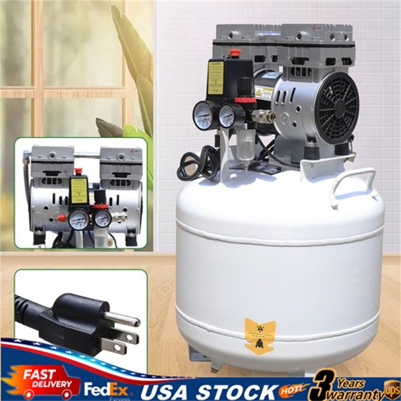 40L Portable Dental Air Compressor Oil Free Silent Air Pump 110V NEW