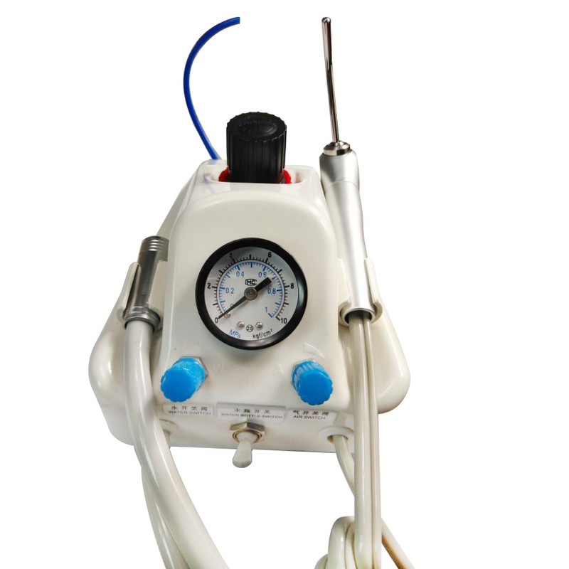 4-Hole Portable Dental Handpiece Compressor Turbine Unit 3 Way Air Water Syringe gallery