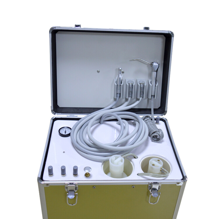 Dental Turbine Unit Portable with Oilless Air Compressor 3-Way Syringe 2 Holes gallery