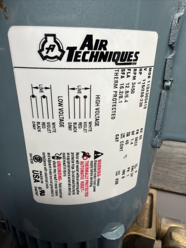 AIR TECHNIQUES VacStar 50 1HP CARTRIDGE WETRING DENTAL VACUUM PUMP gallery